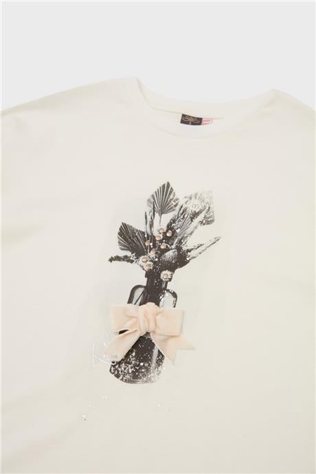 Tyess Kız Çocuk Bej T-Shirt