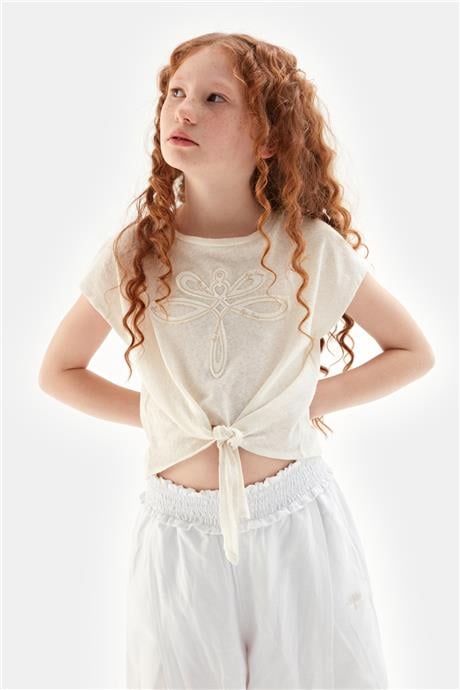 Tyess Kız Çocuk Bej Tshirt