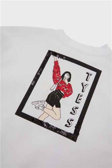 Tyess Kız Çocuk Beyaz Sweatshirt