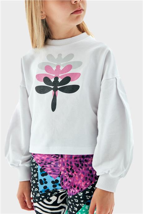 Tyess Kız Çocuk Beyaz Sweatshirt
