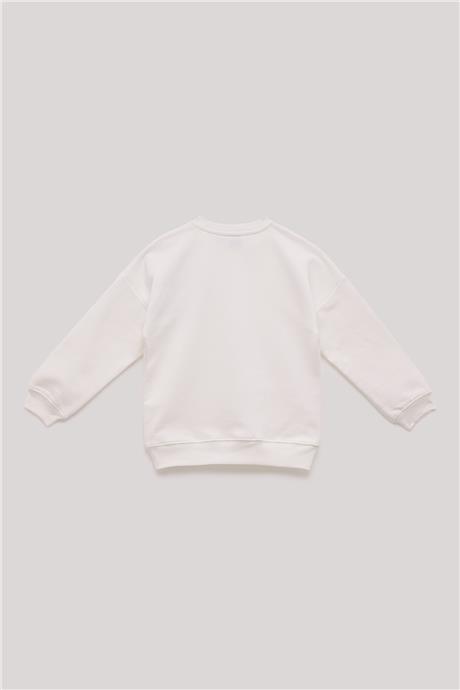 Tyess Kız Çocuk Beyaz Sweatshirt