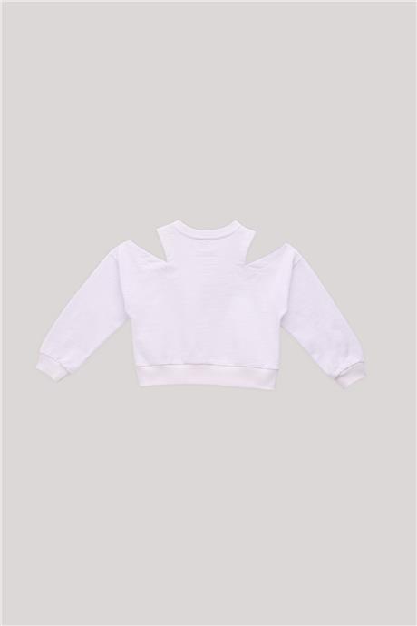 Tyess Kız Çocuk Beyaz Sweatshirt