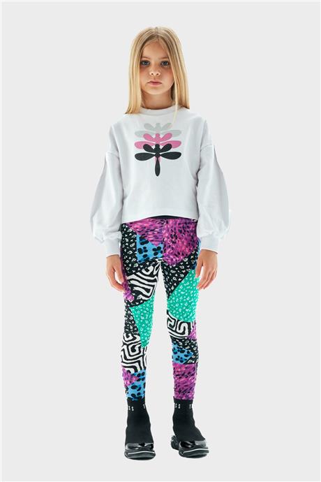 Tyess Kız Çocuk Beyaz Sweatshirt