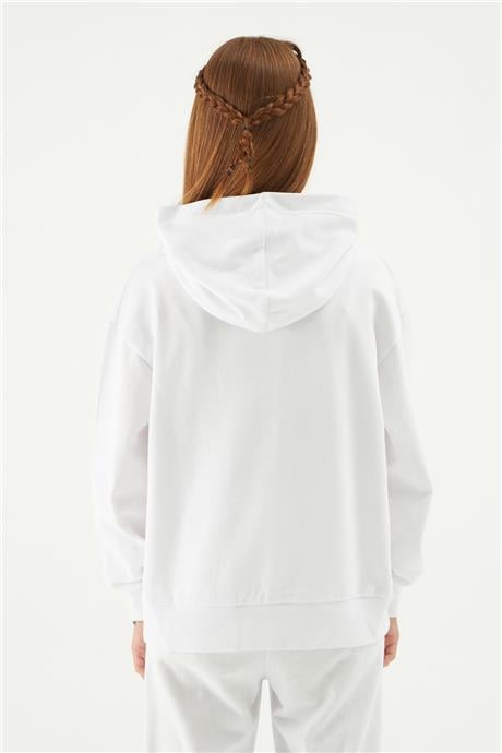 Tyess Kız Çocuk Beyaz Sweatshirt