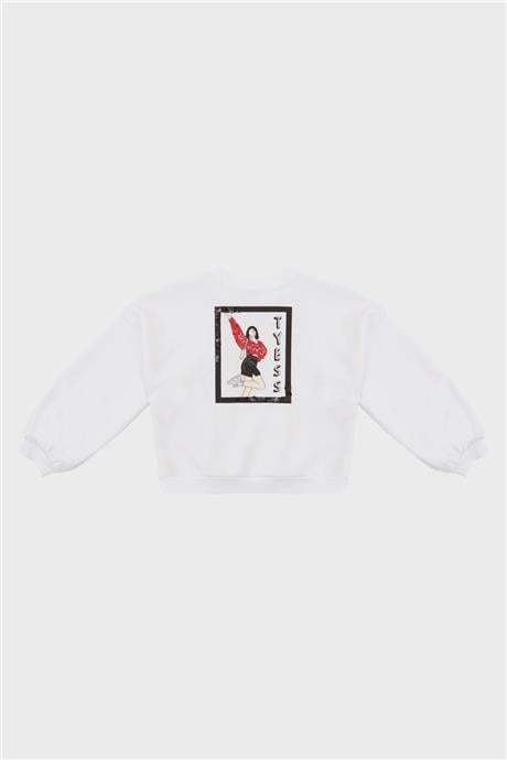 Tyess Kız Çocuk Beyaz Sweatshirt