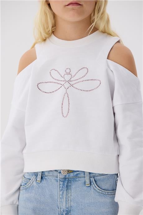 Tyess Kız Çocuk Beyaz Sweatshirt