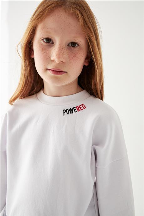 Tyess Kız Çocuk Beyaz Sweatshirt