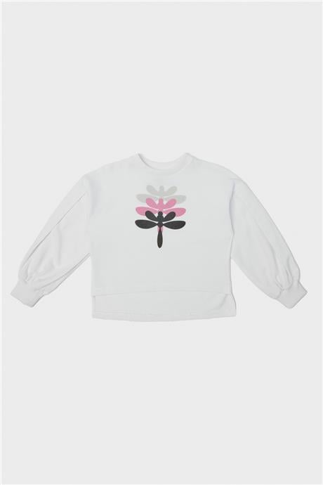 Tyess Kız Çocuk Beyaz Sweatshirt