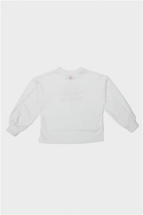 Tyess Kız Çocuk Beyaz Sweatshirt