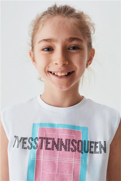 Tyess Kız Çocuk Beyaz T-Shirt