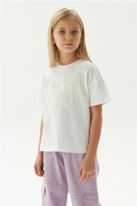 Tyess Kız Çocuk Beyaz T-Shirt