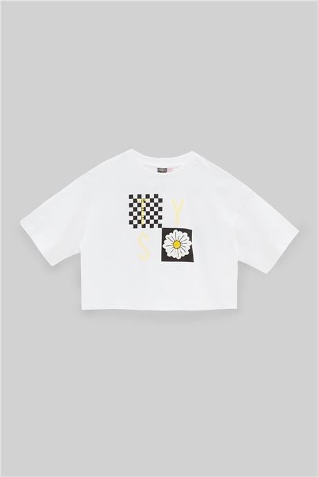 Tyess Kız Çocuk Beyaz T-Shirt