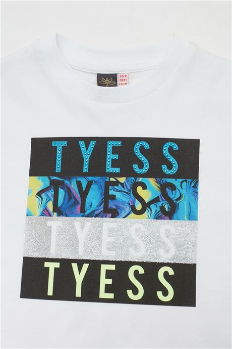 Tyess Kız Çocuk Beyaz T-Shirt