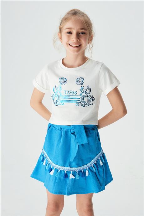 Tyess Kız Çocuk Beyaz T-Shirt