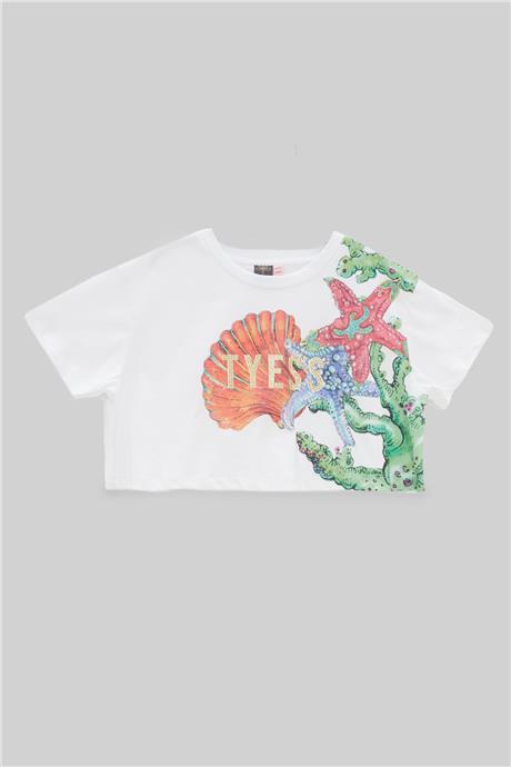 Tyess Kız Çocuk Beyaz T-Shirt
