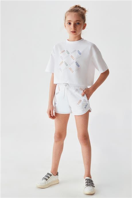 Tyess Kız Çocuk Beyaz T-Shirt