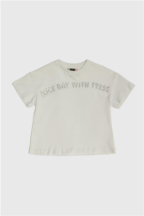 Tyess Kız Çocuk Beyaz T-Shirt