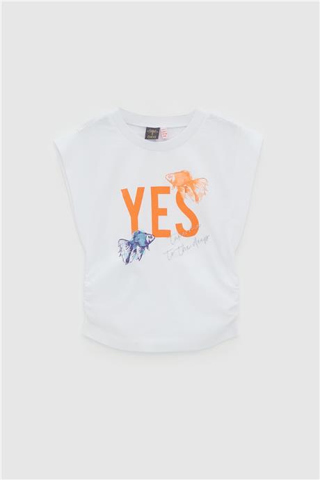 Tyess Kız Çocuk Beyaz T-Shirt