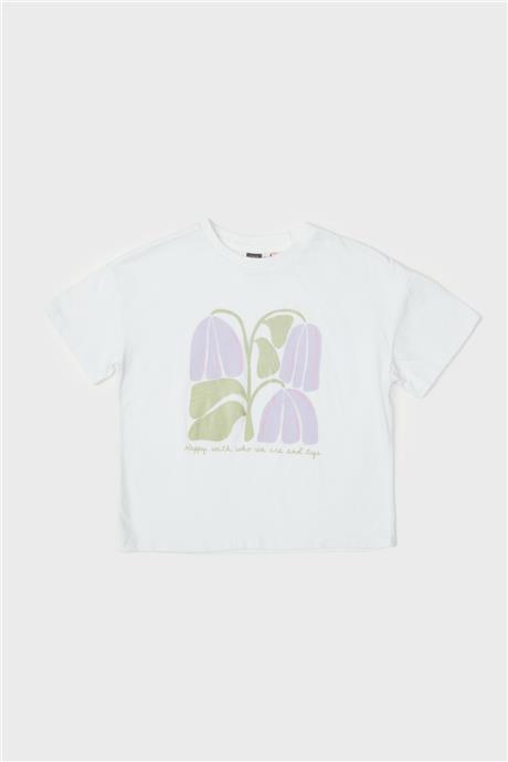 Tyess Kız Çocuk Beyaz T-Shirt
