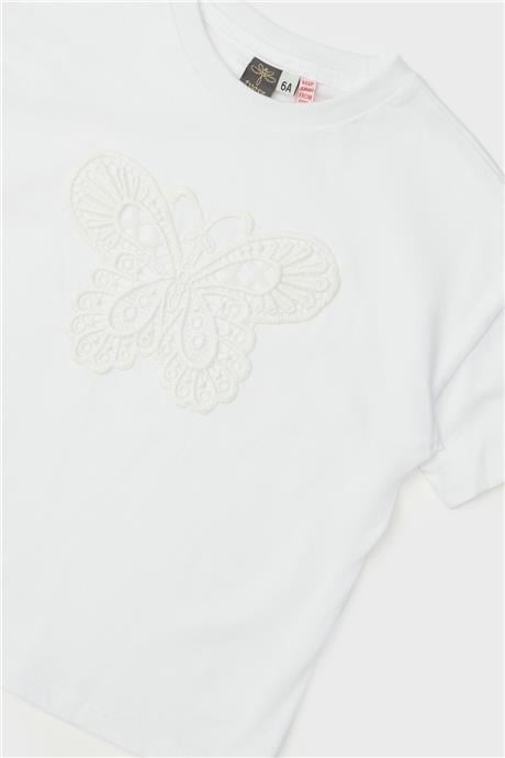 Tyess Kız Çocuk Beyaz T-Shirt
