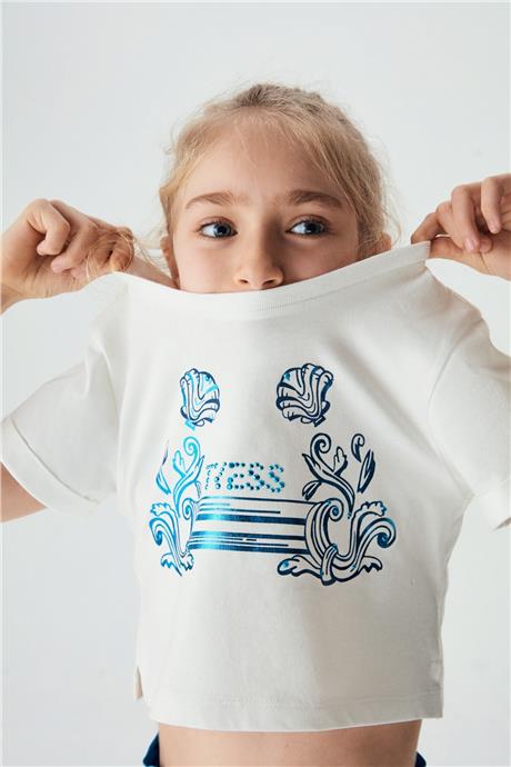 Tyess Kız Çocuk Beyaz T-Shirt