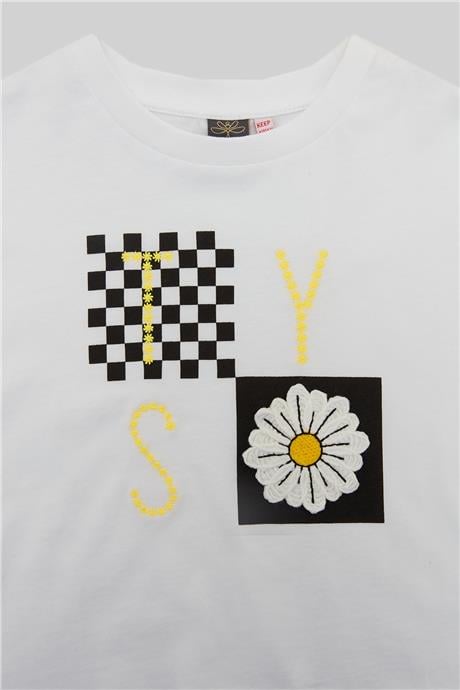 Tyess Kız Çocuk Beyaz T-Shirt