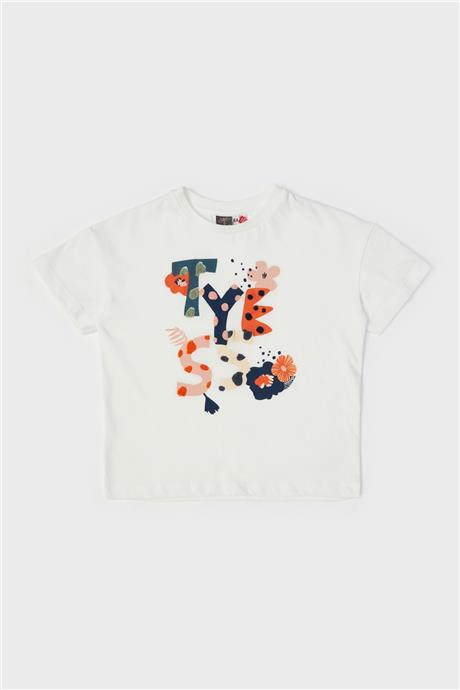 Tyess Kız Çocuk Beyaz T-Shirt