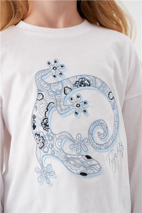 Tyess Kız Çocuk Beyaz T-Shirt