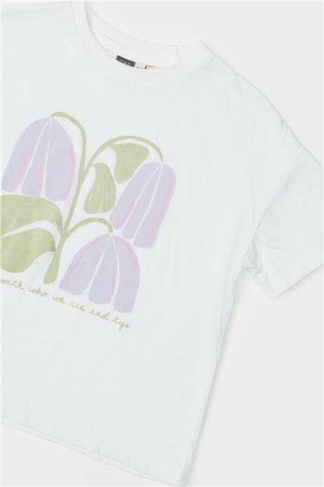 Tyess Kız Çocuk Beyaz T-Shirt