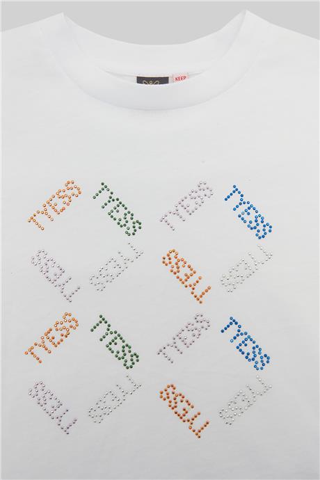 Tyess Kız Çocuk Beyaz T-Shirt
