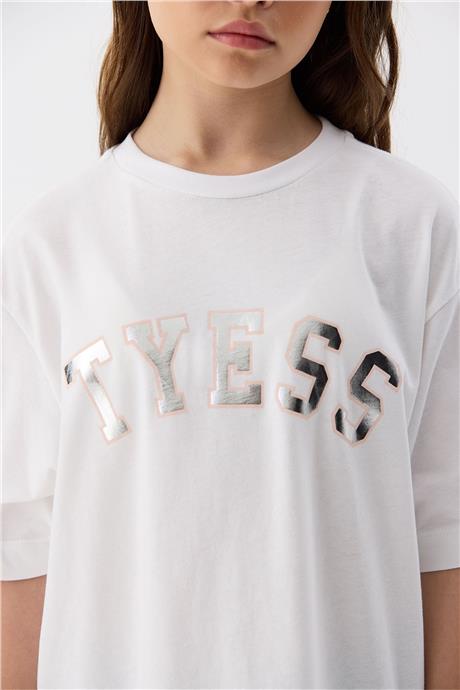 Tyess Kız Çocuk Beyaz T-Shirt