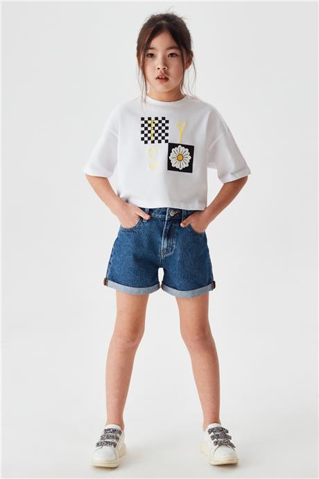 Tyess Kız Çocuk Beyaz T-Shirt