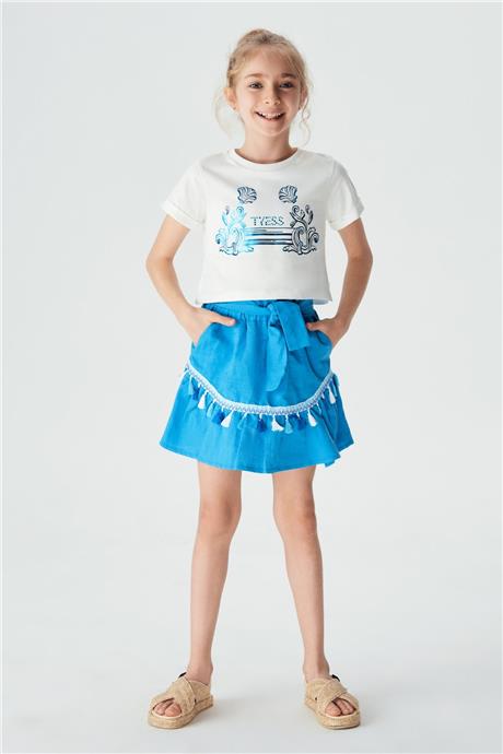 Tyess Kız Çocuk Beyaz T-Shirt