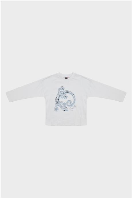 Tyess Kız Çocuk Beyaz T-Shirt