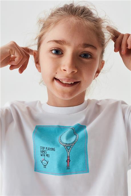 Tyess Kız Çocuk Beyaz T-Shirt
