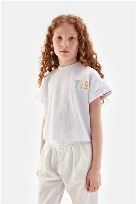 Tyess Kız Çocuk Beyaz Tshirt