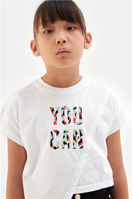 Tyess Kız Çocuk Beyaz Tshirt