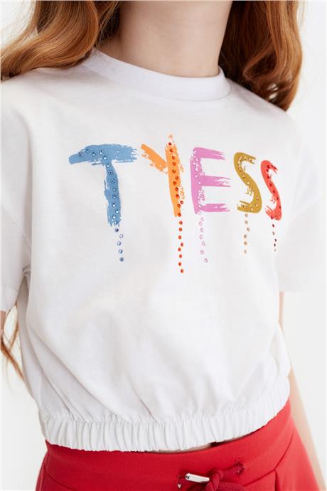 Tyess Kız Çocuk Beyaz Tshirt