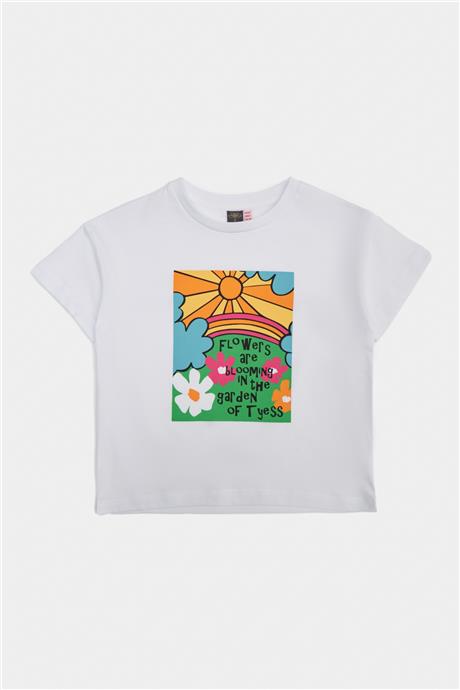 Tyess Kız Çocuk Beyaz Tshirt