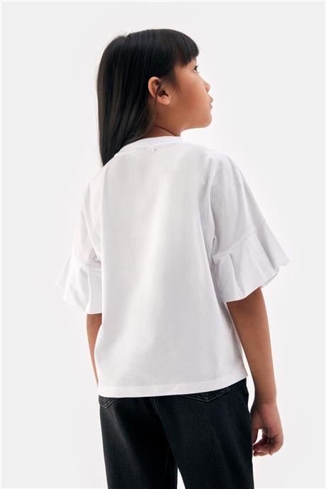 Tyess Kız Çocuk Beyaz Tshirt