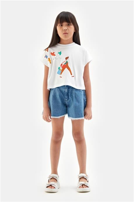 Tyess Kız Çocuk Beyaz Tshirt