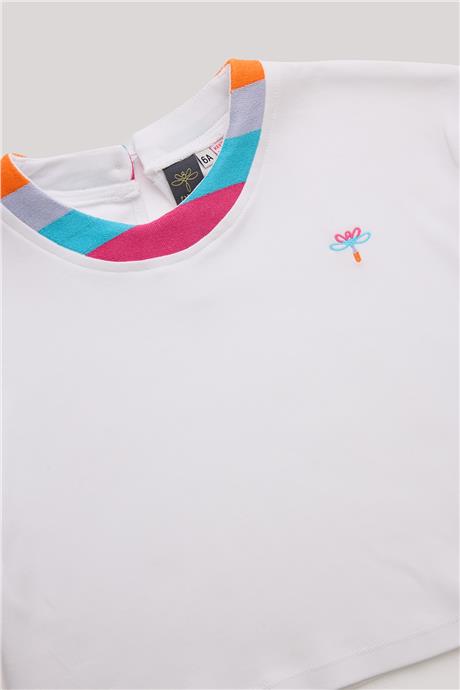 Tyess Kız Çocuk Beyaz Tshirt