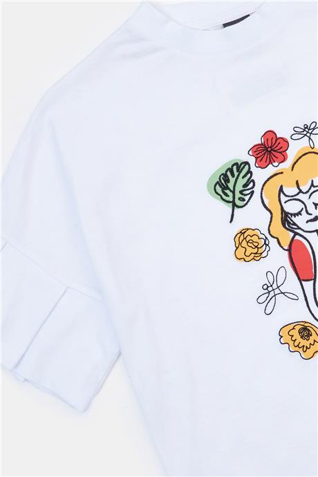 Tyess Kız Çocuk Beyaz Tshirt