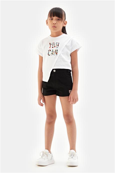 Tyess Kız Çocuk Beyaz Tshirt