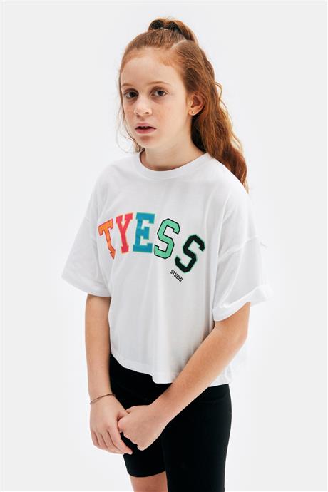 Tyess Kız Çocuk Beyaz Tshirt