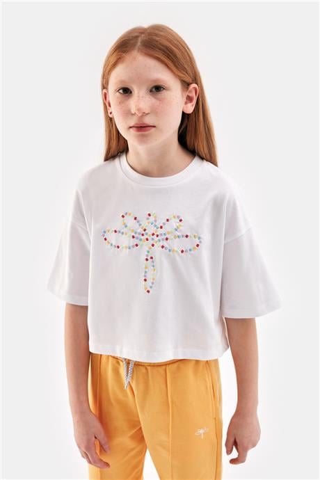 Tyess Kız Çocuk Beyaz Tshirt