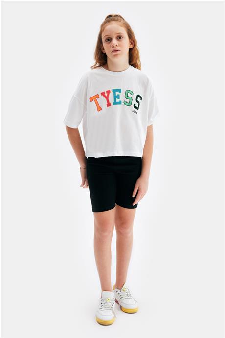 Tyess Kız Çocuk Beyaz Tshirt