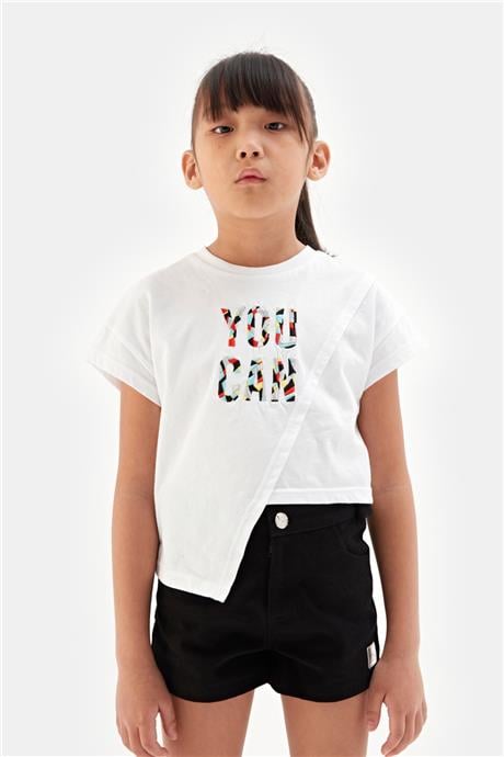 Tyess Kız Çocuk Beyaz Tshirt