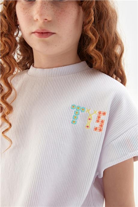 Tyess Kız Çocuk Beyaz Tshirt