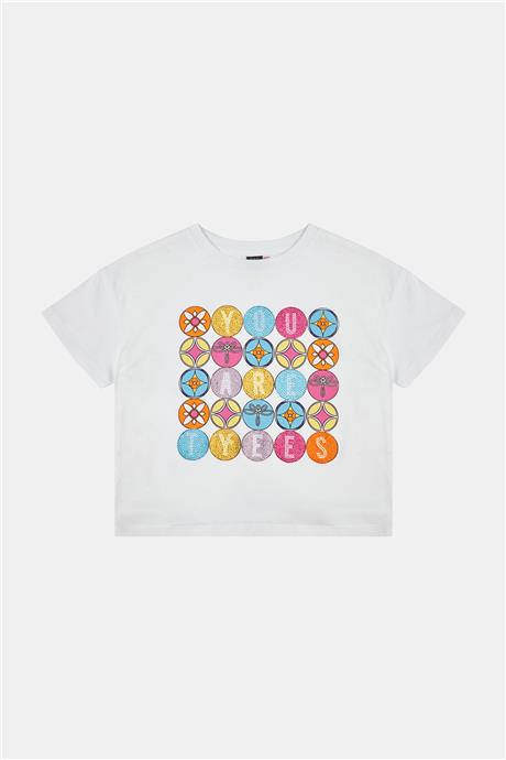 Tyess Kız Çocuk Beyaz Tshirt